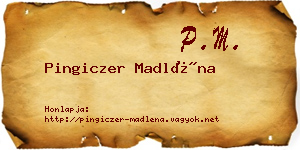 Pingiczer Madléna névjegykártya
